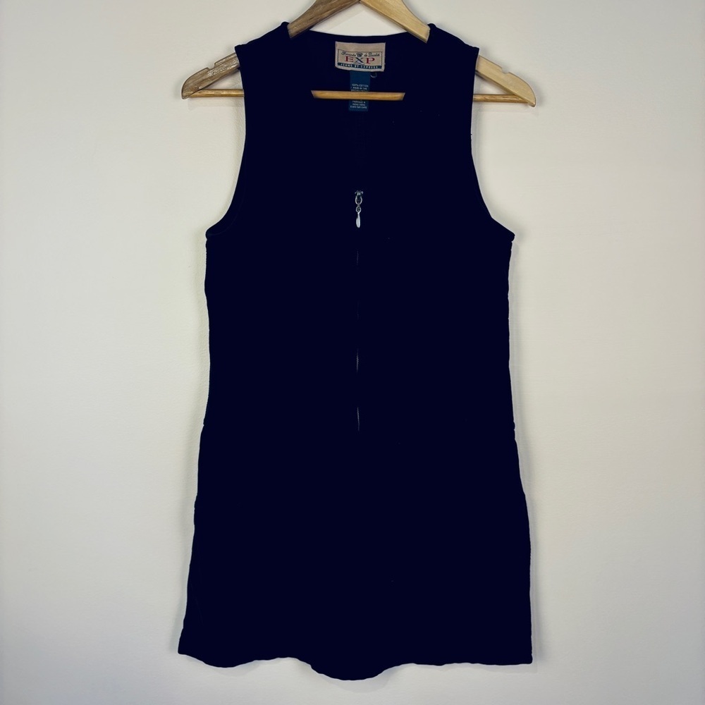 Express Y2K Black Velvet Sleeveless Zip  Mini Dress Whimsigoth Dark Academia